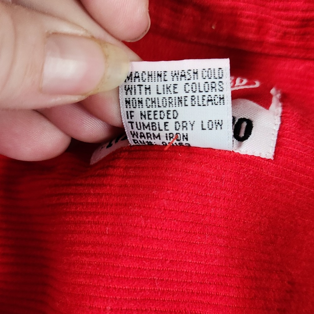 Vintage Marlboro Unlimited Shirt Mens XL Red Corduroy Half Zip Pullover 90s - Picture 7 of 7